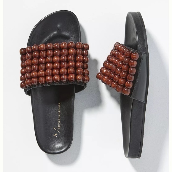 NEW Anthropologie beaded slide sandals - Picture 1 of 8